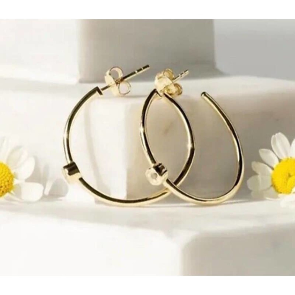 Marrin Costello Curateur Hoop Earrings NEW 14k Gold Plated